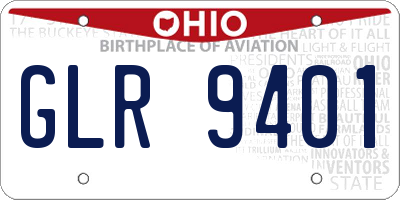 OH license plate GLR9401