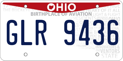 OH license plate GLR9436