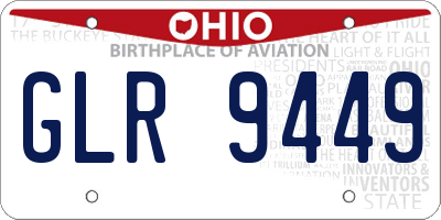 OH license plate GLR9449