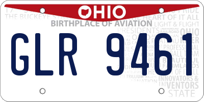 OH license plate GLR9461