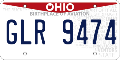 OH license plate GLR9474