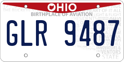 OH license plate GLR9487