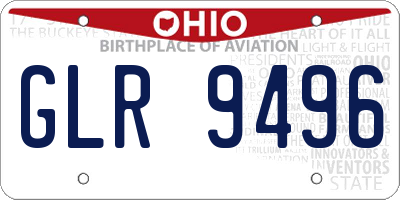 OH license plate GLR9496