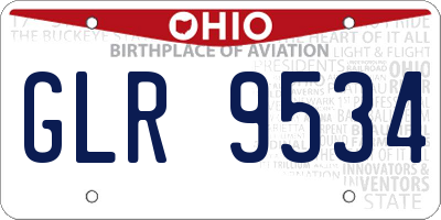 OH license plate GLR9534