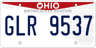 OH license plate GLR9537