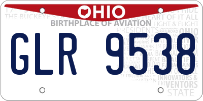 OH license plate GLR9538