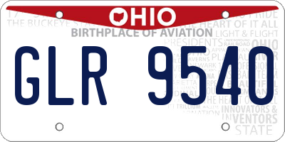 OH license plate GLR9540