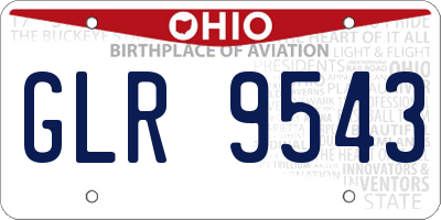 OH license plate GLR9543