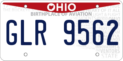 OH license plate GLR9562