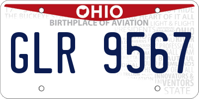 OH license plate GLR9567