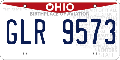 OH license plate GLR9573