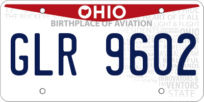 OH license plate GLR9602