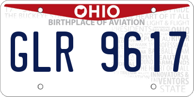 OH license plate GLR9617