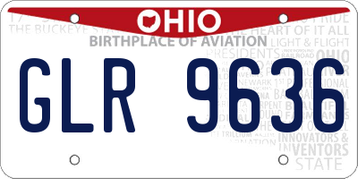 OH license plate GLR9636