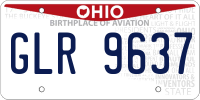 OH license plate GLR9637