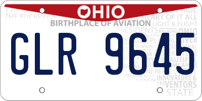 OH license plate GLR9645