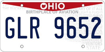 OH license plate GLR9652