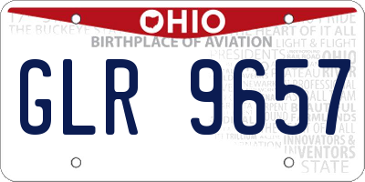 OH license plate GLR9657