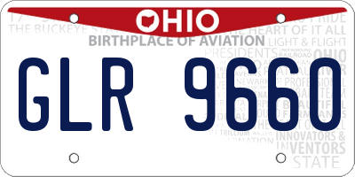 OH license plate GLR9660
