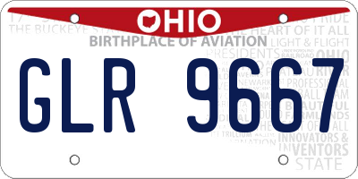OH license plate GLR9667