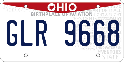 OH license plate GLR9668