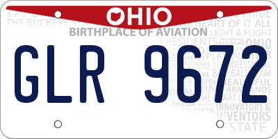 OH license plate GLR9672