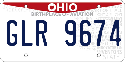 OH license plate GLR9674
