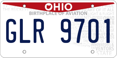 OH license plate GLR9701