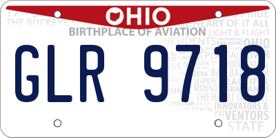 OH license plate GLR9718