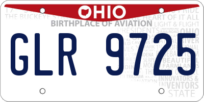 OH license plate GLR9725