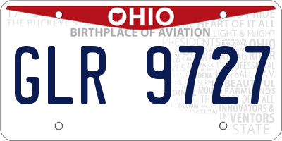 OH license plate GLR9727