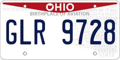 OH license plate GLR9728