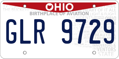 OH license plate GLR9729