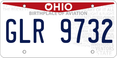 OH license plate GLR9732