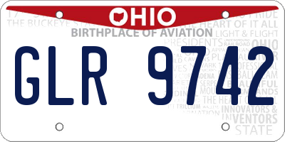 OH license plate GLR9742