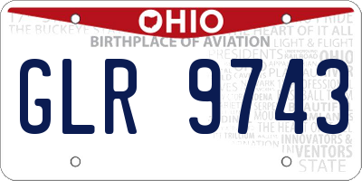 OH license plate GLR9743