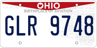OH license plate GLR9748