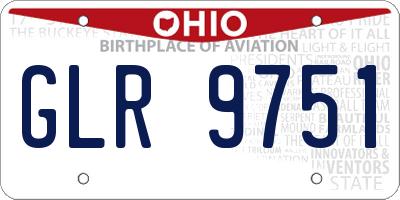OH license plate GLR9751