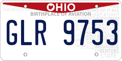 OH license plate GLR9753