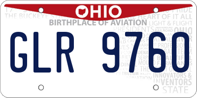 OH license plate GLR9760