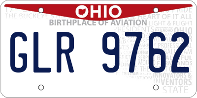 OH license plate GLR9762