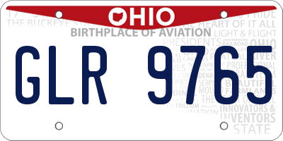OH license plate GLR9765