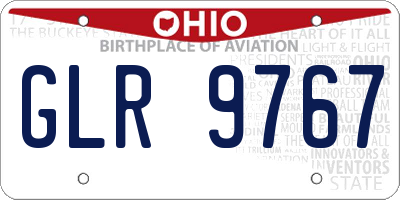 OH license plate GLR9767