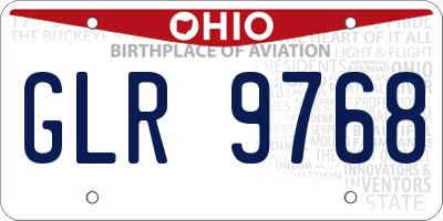 OH license plate GLR9768