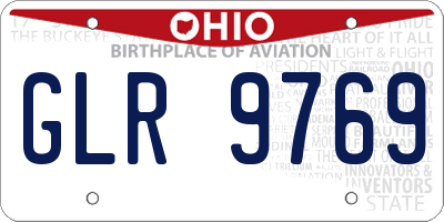 OH license plate GLR9769