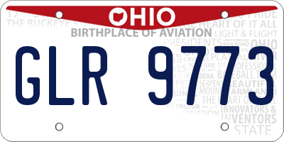 OH license plate GLR9773