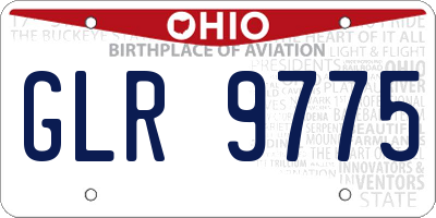 OH license plate GLR9775