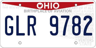 OH license plate GLR9782