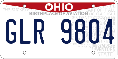 OH license plate GLR9804