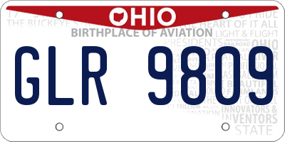 OH license plate GLR9809